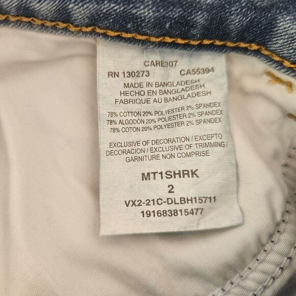 Wrangler Cut Off Jean Shorts Size 2 Mid Rise Stretch Denim Frayed Hem - Picture 5 of 5